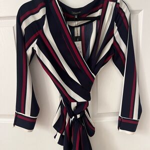 Stripe Blouse wrap top